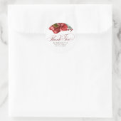 Bordeauxrode Bloemige Bruidsbruiloft Dank Je Ronde Sticker (Tas)