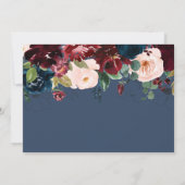 bordeauxrode bloesem housewarming party kaart (Achterkant)