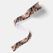 Bordeauxrode Blush Bloemen Bruiloft Satijnen Lint (Achterkant)