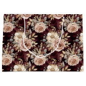 Bordeauxrode Blush Bloemige Bruidsmeisjesborrel Groot Cadeauzakje (Voorkant)