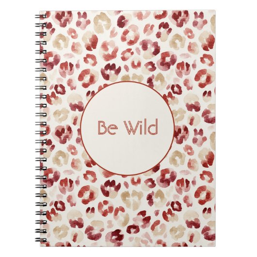 Bordeauxrode Crème Luipaard Be Wild Notitieboek (Voorkant)