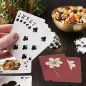 Bordeauxrode Crème Nepen Gebreide Bloem Pokerkaarten (Insitu)