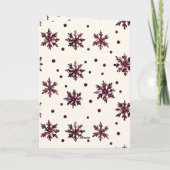 Bordeauxrode Crème Sneeuwvlokken Kerst Kaart (Achterkant)