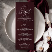 Bordeauxrode Elegante Monogram Huwelijk Menu