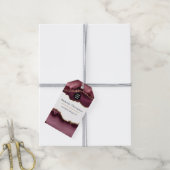 Bordeauxrode en gouden geode-agate edelsteen cadeaulabel (Met Touw)