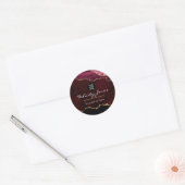 Bordeauxrode en gouden geode-agate edelsteen ronde sticker (Envelop)