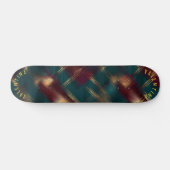 Bordeauxrode en gouden geruite skateboard (Horizontaal)