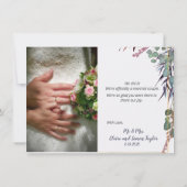 Bordeauxrode en Roze Wilde Bloemen Bedankkaart (Achterkant)