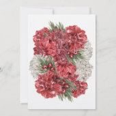 Bordeauxrode en Witte Bloemen Bruiloft Kaart (Achterkant)