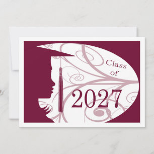 Bordeauxrode en Witte Silhouet 2027 Kaart