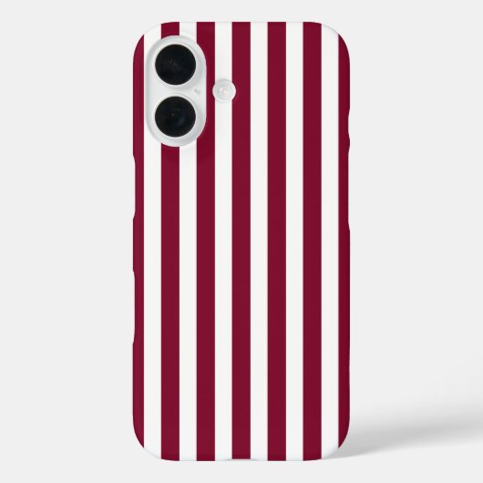 Bordeauxrode en witte snoepstrepen Case-Mate iPhone case (Achterkant)