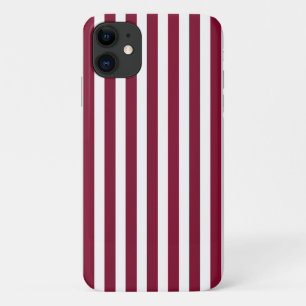 Bordeauxrode en witte suikerstrepen Case-Mate iPhone case