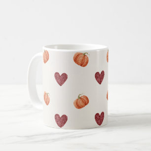 Bordeauxrode Harten Pompoenen Koffiemok
