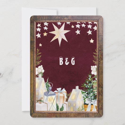 Bordeauxrode kerstkaart (Achterkant)