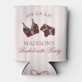 Bordeauxrode lingerie huwelijksfeest cadeautje blikjeskoeler (Voorkant)