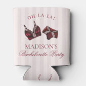 Bordeauxrode lingerie huwelijksfeest cadeautje blikjeskoeler (Achterkant)