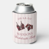 Bordeauxrode lingerie huwelijksfeest cadeautje blikjeskoeler (Blikje Achterkant)