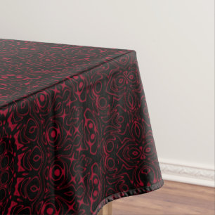 Bordeauxrode Mandala met Sierlijke Symmetrie Tafelkleed