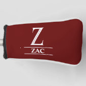 Bordeauxrode Monogram Putter Golf Headcover (Voorkant)