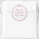 Bordeauxrode Ondergoed Douche Afscheid Feestje Voo Ronde Sticker (Tas)