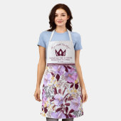 bordeauxrode Paarse bloem | Koningin van de keuken Schort (Gedragen)