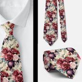 Bordeauxrode Rozen Blozend Roze Aquarel Bloemen Stropdas