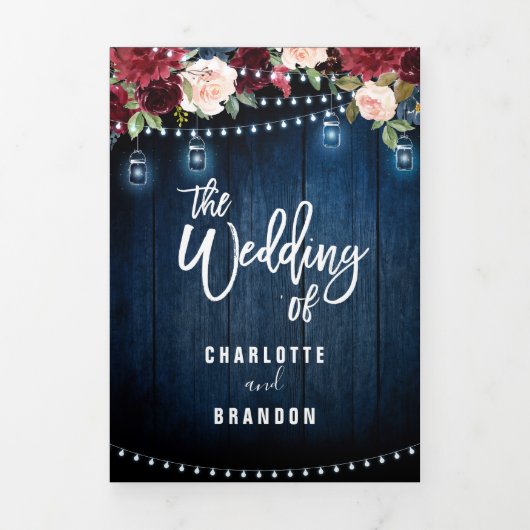 Bordeauxrode scheepskoordlichtslingers drievoudige drieluik aankondiging (Cover)