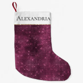 bordeauxrode sprankeling kleine kerstsok (Voorkant)