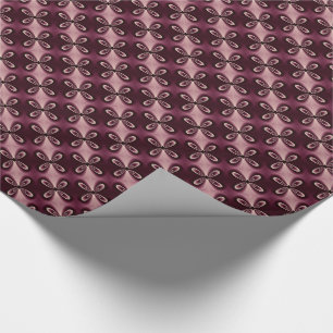 Bordeauxrood Bloemig Bloemblad Digitaal Patroon Cadeaupapier