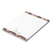 Bordeauxrood blozend bloem bruiloft notitieblok (Linkerzijde)