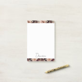 Bordeauxrood Blush Bloemige Trouwfeest Post-it® Notes (Op bureau)
