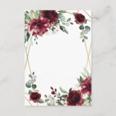 Bordeauxrood Blush Goud Geometrisch Groene Huwelij Informatiekaartje (Achterkant)