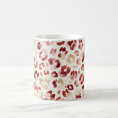 Bordeauxrood Crème Luipaardprint Koffiemok (Center)