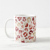 Bordeauxrood Crème Luipaardprint Koffiemok (Links)