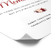 bordeauxrood en blozend blozend huwelijksjubileum poster (Hoek)