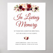 bordeauxrood en blozend blozend huwelijksjubileum poster (Voorkant)