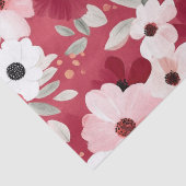 Bordeauxrood en Blush Waterverf Bloem Tissuepapier (Detail)