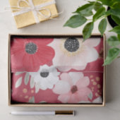 Bordeauxrood en Blush Waterverf Bloem Tissuepapier (Geschenk)