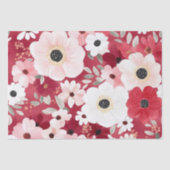 Bordeauxrood en Blush Waterverf Bloem Tissuepapier (Voorkant)