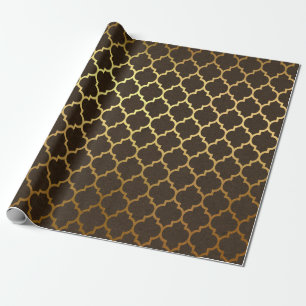 Bordeauxrood en gouden folie Kerstmis Cadeaupapier