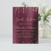 Bordeauxrood en roosgoud Sweet Sixteen-verjaardag Kaart (Staand voorkant)