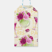 Bordeauxrood en Roze Parijse Mode Cadeaulabel (Achterkant)
