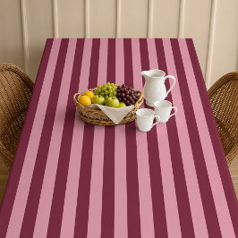 Bordeauxrood en roze streeppatroon vet kersenrood tafelkleed