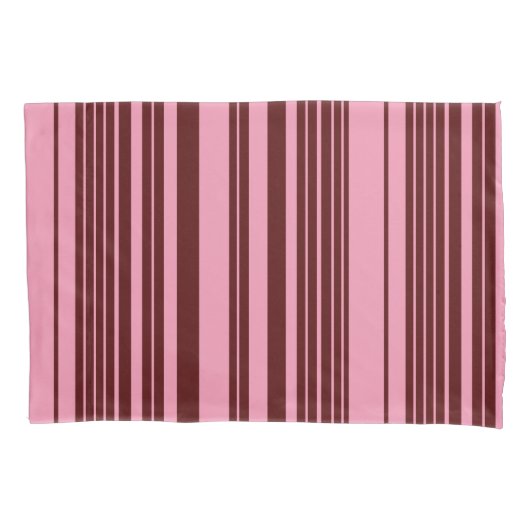 Bordeauxrood en roze strepenpatroon ontwerp  kussensloop (Voorkant)