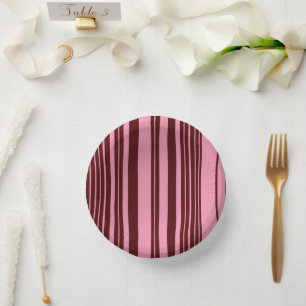 Bordeauxrood en roze strepenpatroon ontwerp papieren kommen