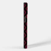 Bordeauxrood en zwart diamantpatroon Case-Mate iPhone case (Achterkant / Rechts)