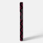 Bordeauxrood en zwart diamantpatroon Case-Mate iPhone case (Achterkant / Links)