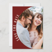 Bordeauxrood Foto Elegant Bloemrijke Herfst Bruilo Save The Date (Voorkant)