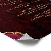 Bordeauxrood Goud Agaat Script Trouw Bar Menu Poster (Hoek)