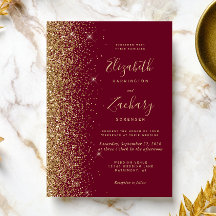 Bordeauxrood Goud Glitter Bruiloft